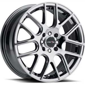 Vision Wheel Street Designs – 426 CROSS – Chrome – 14″x5.5″ 38mm – All weather Wheels – 426H4503C38